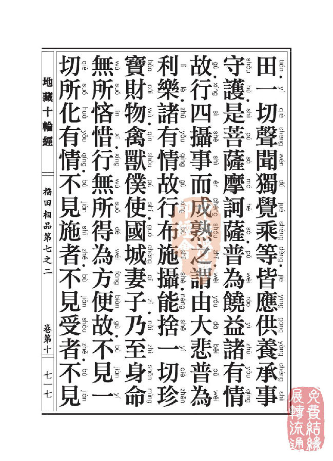 地藏十轮经：福田相品第七之二