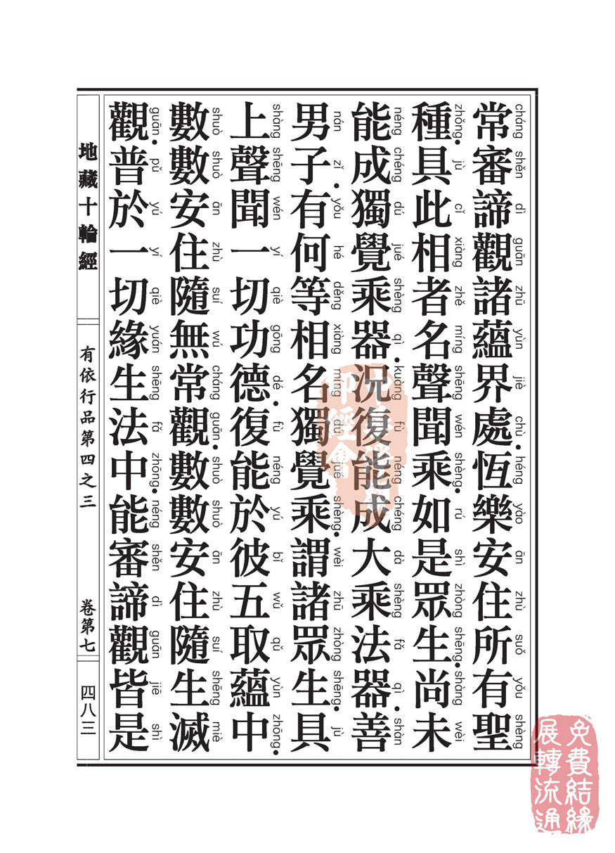 地藏十轮经:有依行品第四之三 地藏十轮经:有依行品第四之三