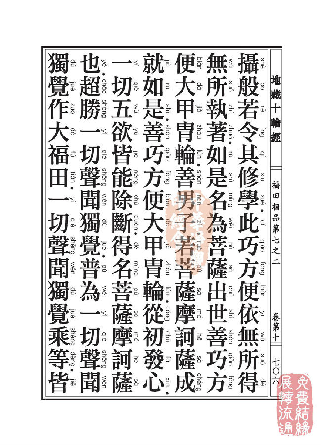 地藏十轮经:福田相品第七之二 地藏十轮经:福田相品第七之二