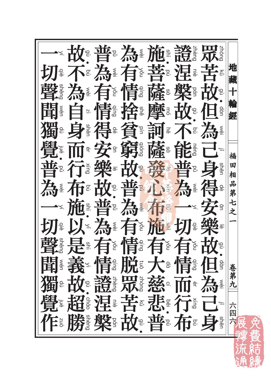 地藏十轮经:福田相品第七之一 地藏十轮经:福田相品第七之一