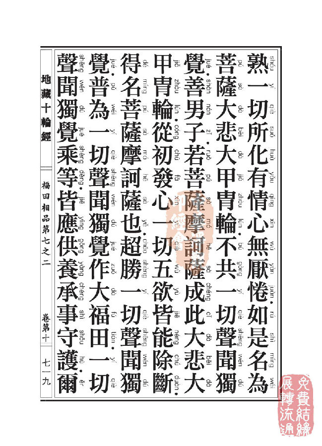 地藏十轮经：福田相品第七之二