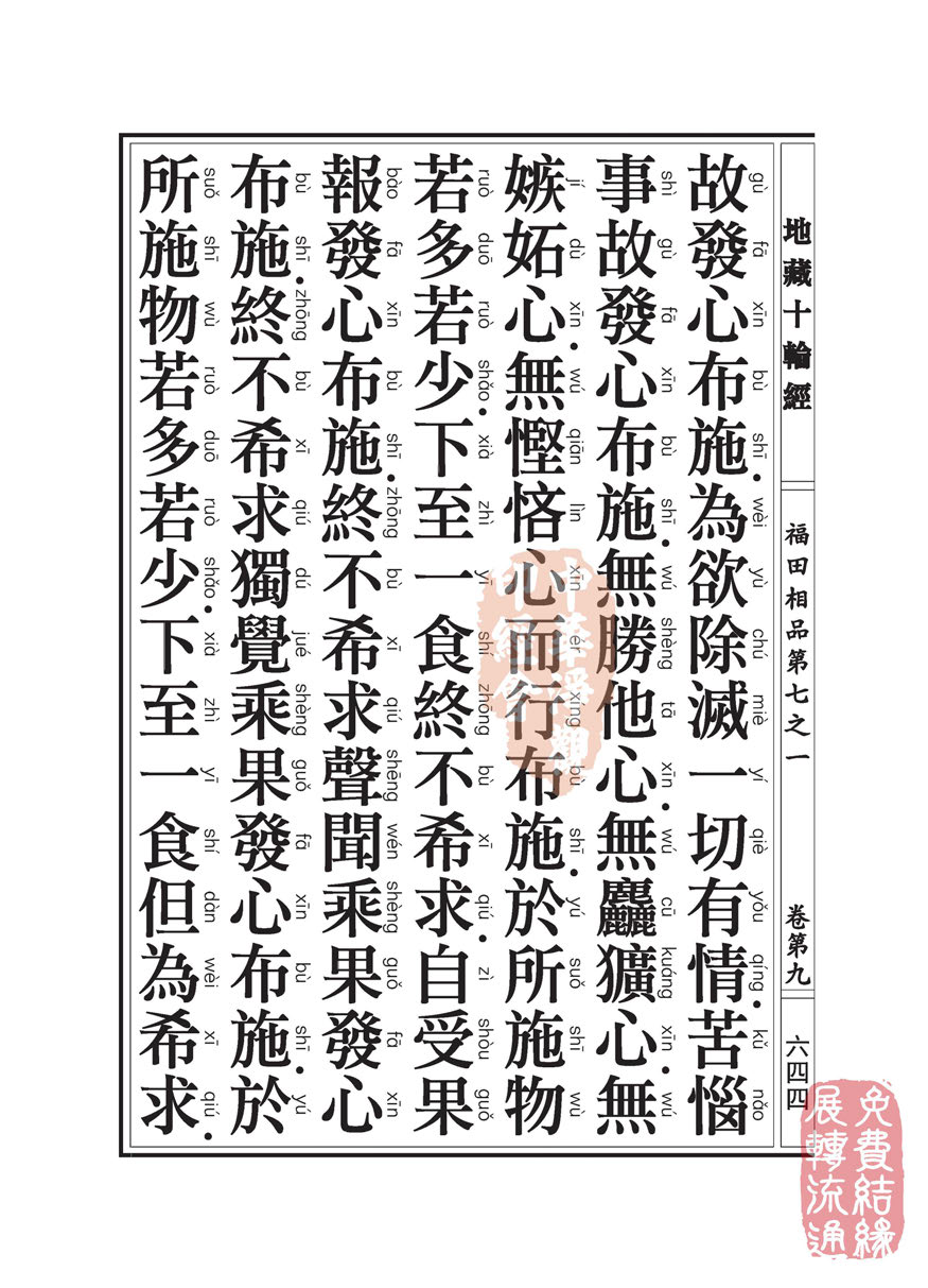 地藏十轮经:福田相品第七之一 地藏十轮经:福田相品第七之一