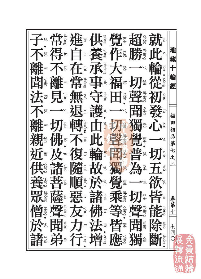 地藏十轮经：福田相品第七之二