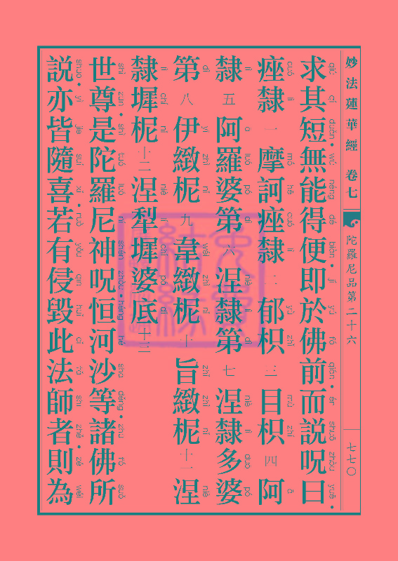 《妙法莲华经》:陀罗尼品第二十六 《妙法莲华经》:陀罗尼品第二十六