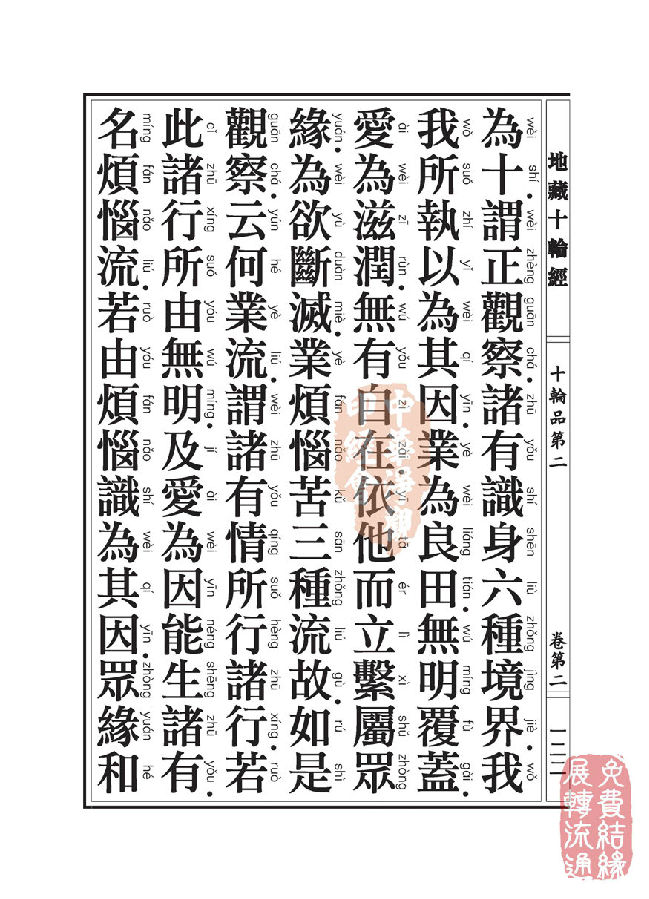 地藏十轮经:十轮品第二 地藏十轮经:十轮品第二