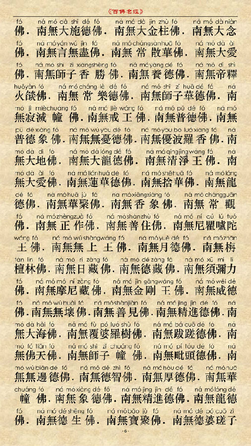 《百佛名经》简体注音图贴(更新版) 《百佛名经》简体注音图贴(更新版)