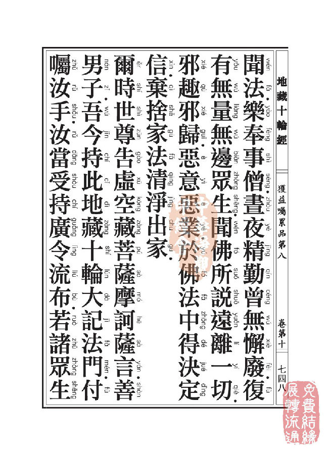 地藏十轮经:获益嘱累品第八 地藏十轮经:获益嘱累品第八