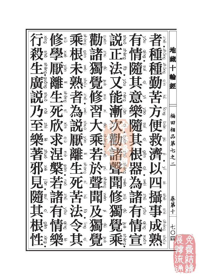 地藏十轮经:福田相品第七之二 地藏十轮经:福田相品第七之二