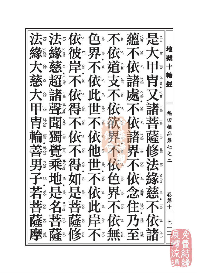 地藏十轮经:福田相品第七之二 地藏十轮经:福田相品第七之二