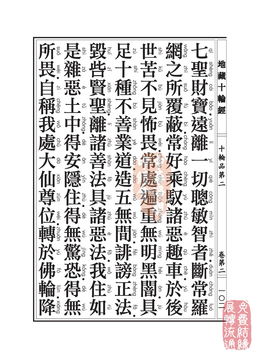 地藏十轮经:十轮品第二 地藏十轮经:十轮品第二