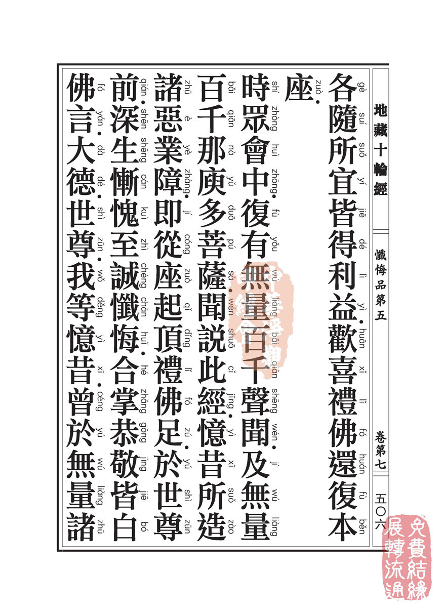 地藏十轮经:忏悔品第五 地藏十轮经:忏悔品第五