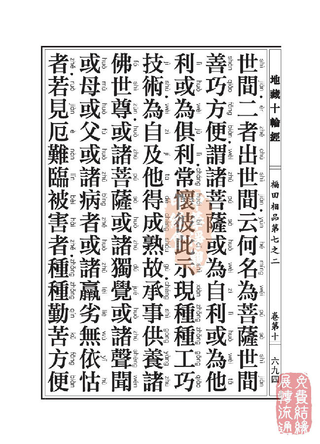 地藏十轮经：福田相品第七之二