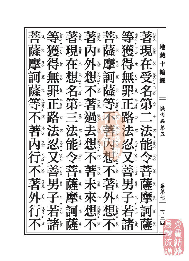 地藏十轮经:忏悔品第五 地藏十轮经:忏悔品第五