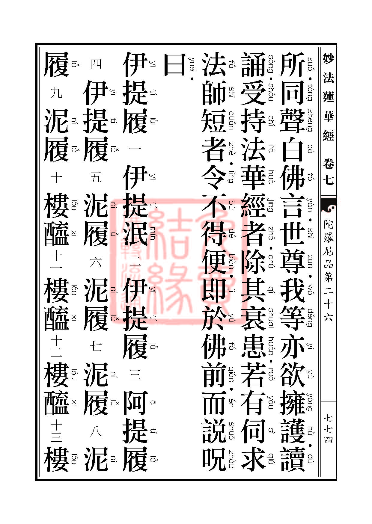《妙法莲华经》:陀罗尼品第二十六 《妙法莲华经》:陀罗尼品第二十六