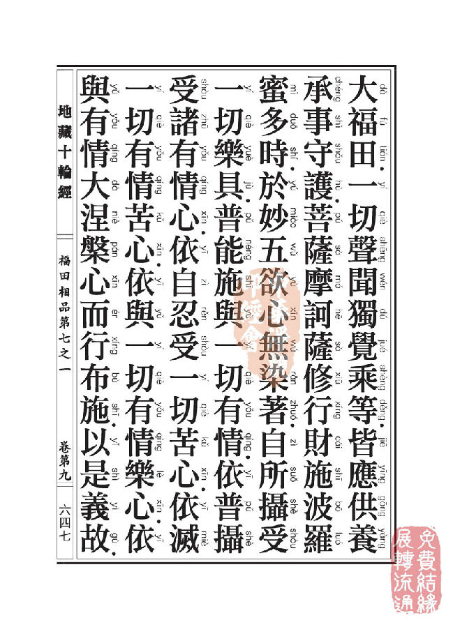 地藏十轮经:福田相品第七之一 地藏十轮经:福田相品第七之一