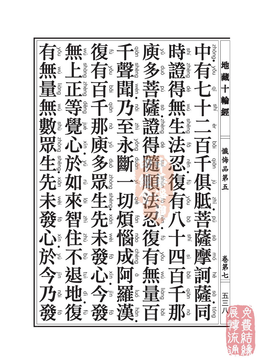 地藏十轮经:忏悔品第五 地藏十轮经:忏悔品第五