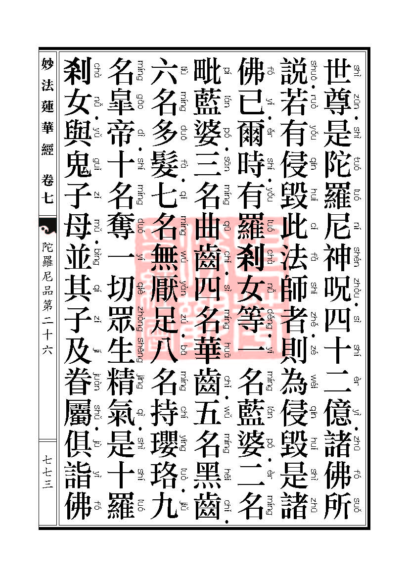 《妙法莲华经》:陀罗尼品第二十六 《妙法莲华经》:陀罗尼品第二十六