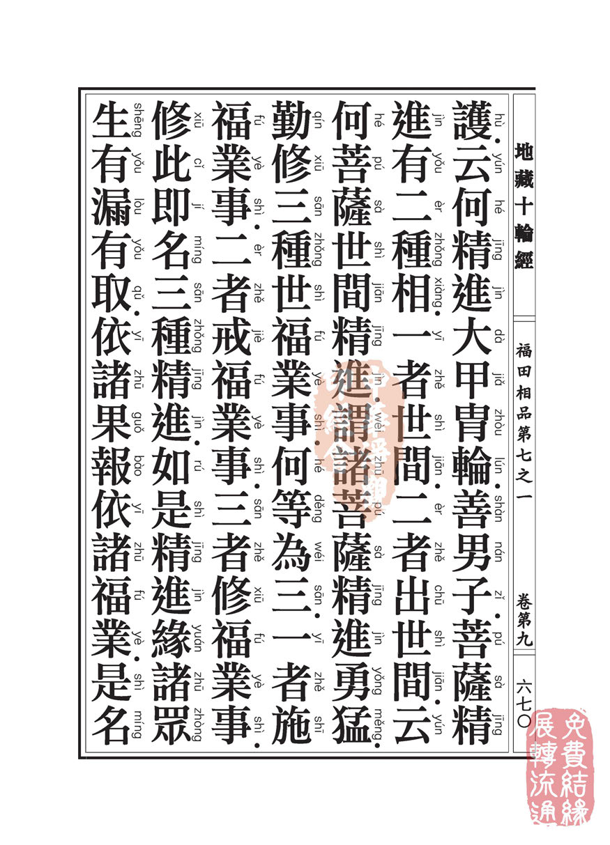 地藏十轮经:福田相品第七之一 地藏十轮经:福田相品第七之一