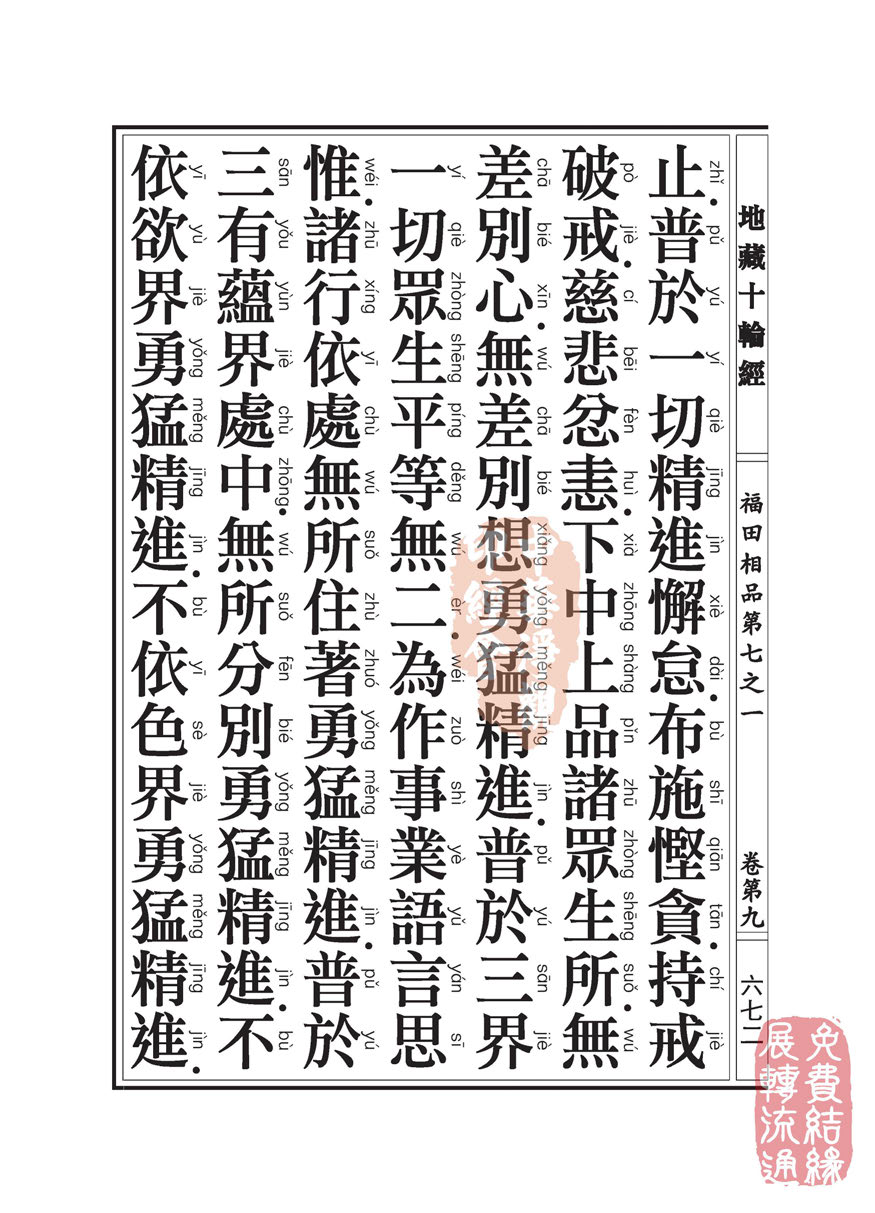 地藏十轮经:福田相品第七之一 地藏十轮经:福田相品第七之一