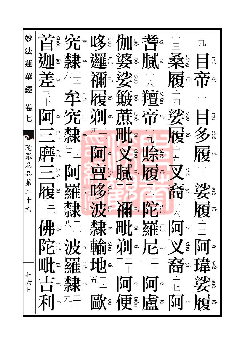 《妙法莲华经》:陀罗尼品第二十六 《妙法莲华经》:陀罗尼品第二十六