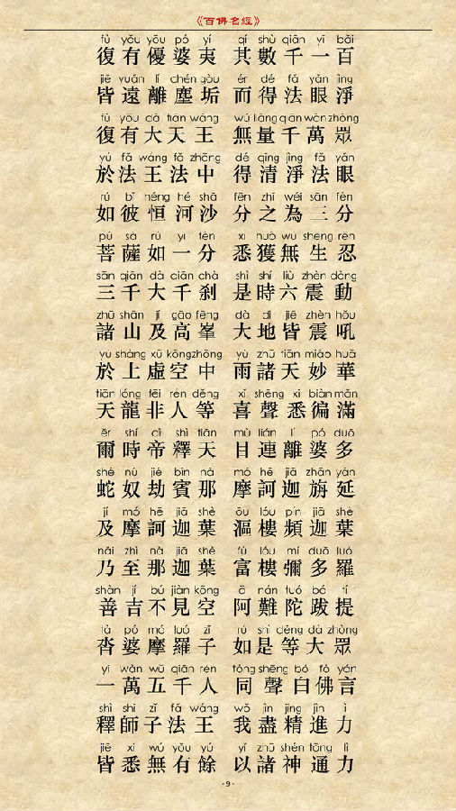 《百佛名经》简体注音图贴(更新版) 《百佛名经》简体注音图贴(更新版)