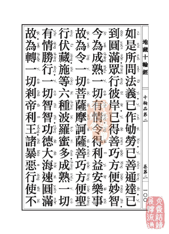 地藏十轮经:十轮品第二 地藏十轮经:十轮品第二