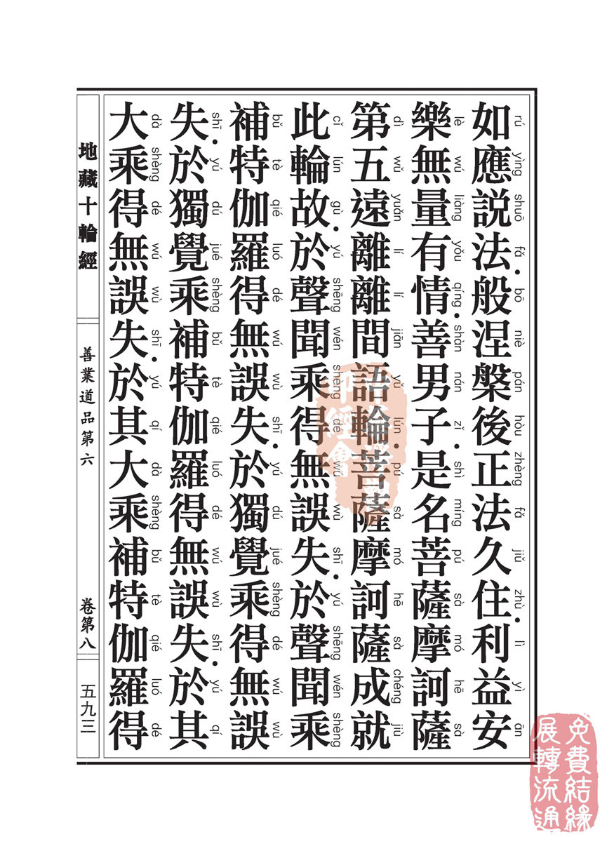 地藏十轮经:善业道品第六之一 地藏十轮经:善业道品第六之一