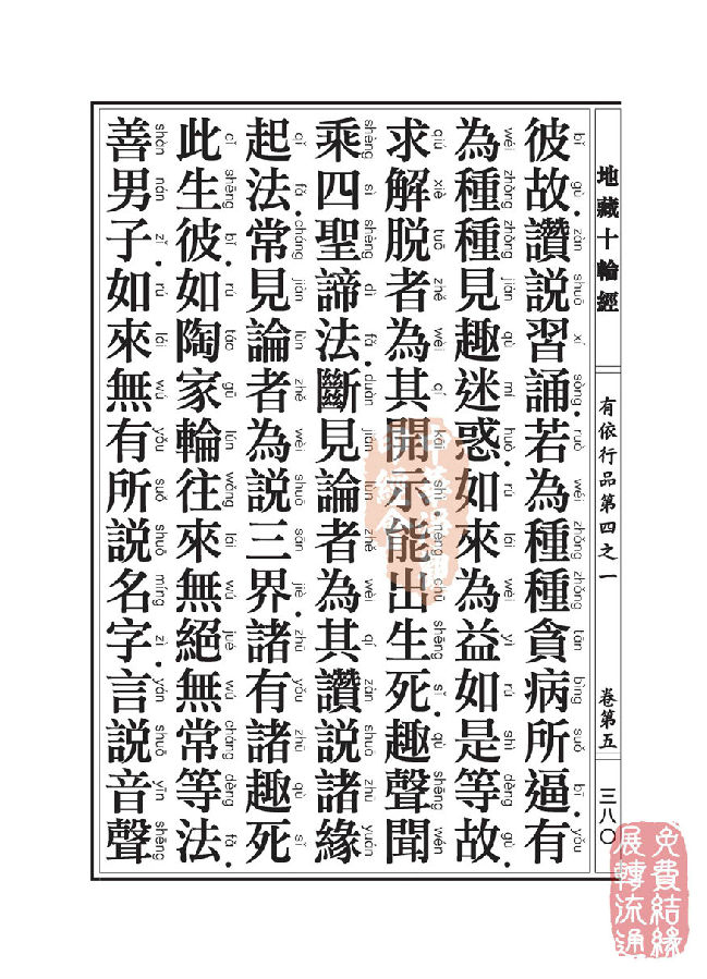 地藏十轮经:有依行品第四之一 地藏十轮经:有依行品第四之一