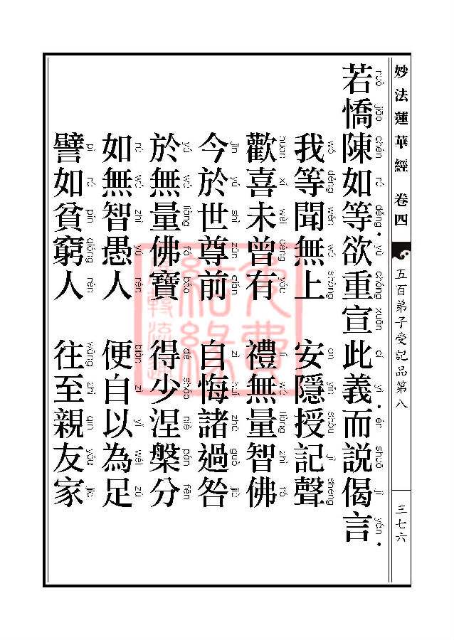 「妙法莲华经」妙法莲华经：五百弟子授记品授学无学人记品