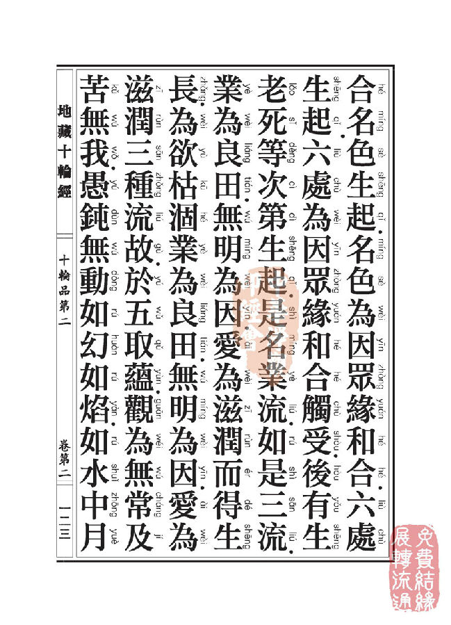 地藏十轮经:十轮品第二 地藏十轮经:十轮品第二