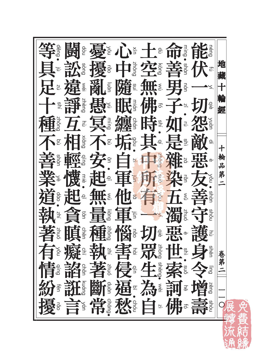 地藏十轮经:十轮品第二 地藏十轮经:十轮品第二