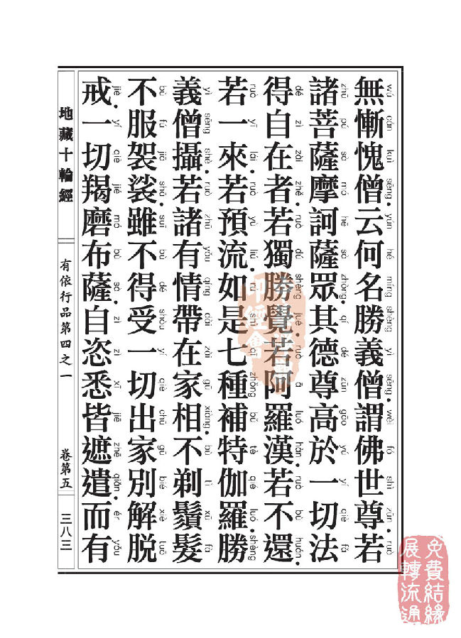 地藏十轮经:有依行品第四之一 地藏十轮经:有依行品第四之一