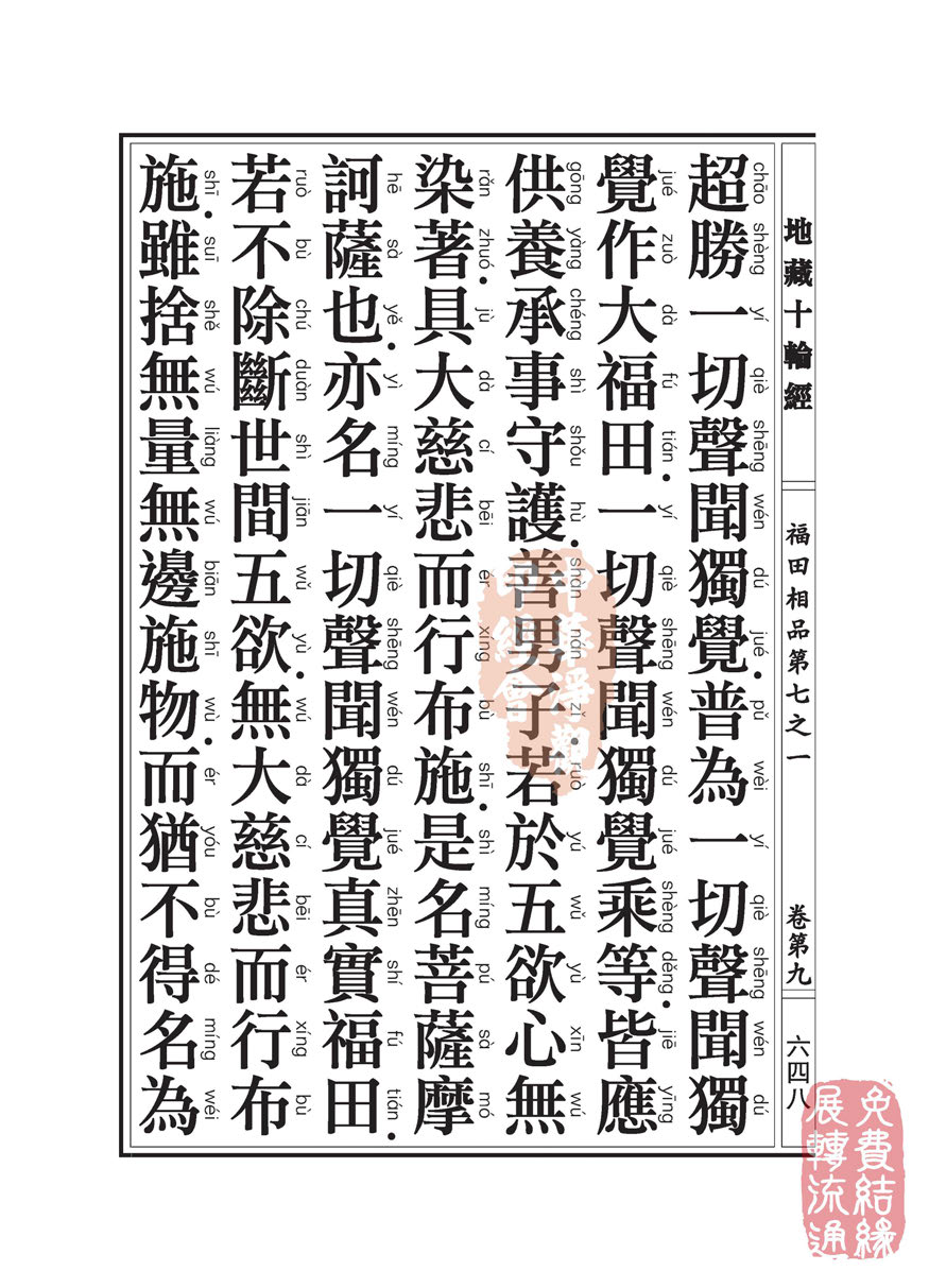 地藏十轮经:福田相品第七之一 地藏十轮经:福田相品第七之一