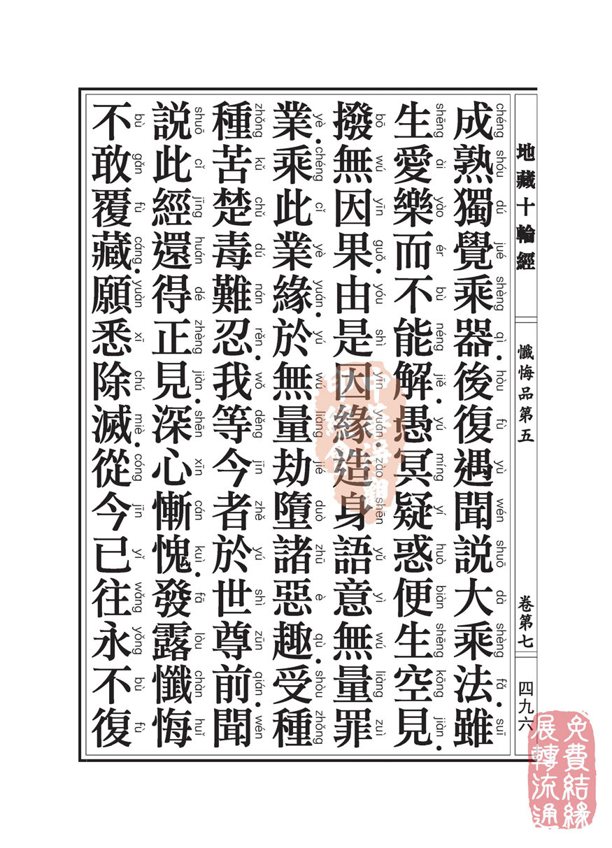 地藏十轮经:忏悔品第五 地藏十轮经:忏悔品第五