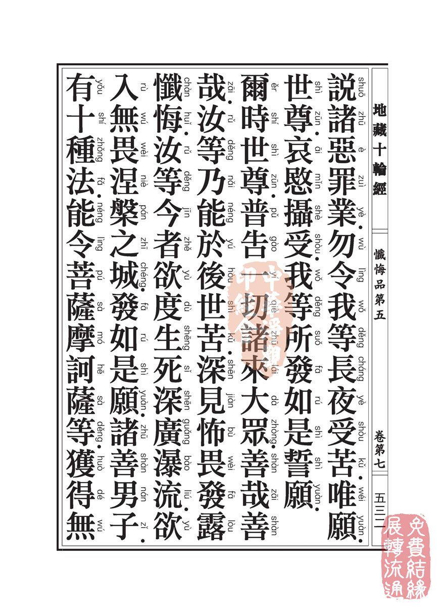 地藏十轮经:忏悔品第五 地藏十轮经:忏悔品第五