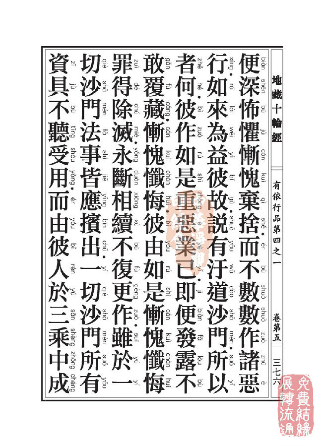 地藏十轮经：有依行品第四之一
