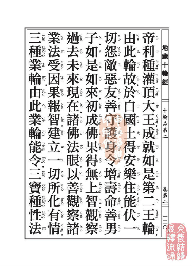 地藏十轮经:十轮品第二 地藏十轮经:十轮品第二
