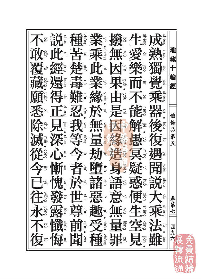 地藏十轮经:忏悔品第五 地藏十轮经:忏悔品第五