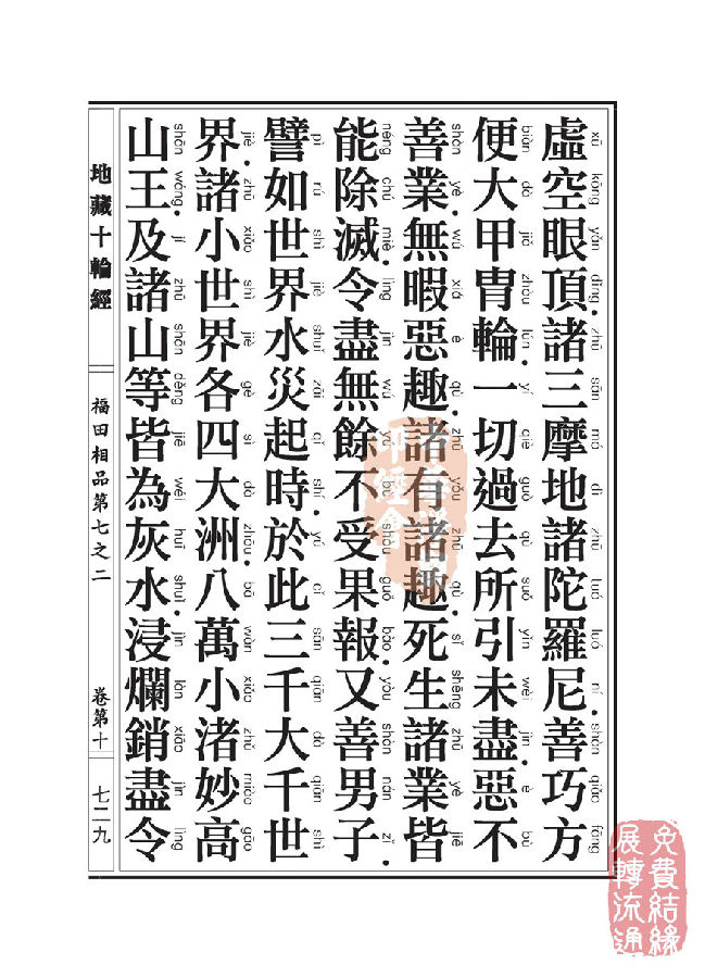 地藏十轮经：福田相品第七之二