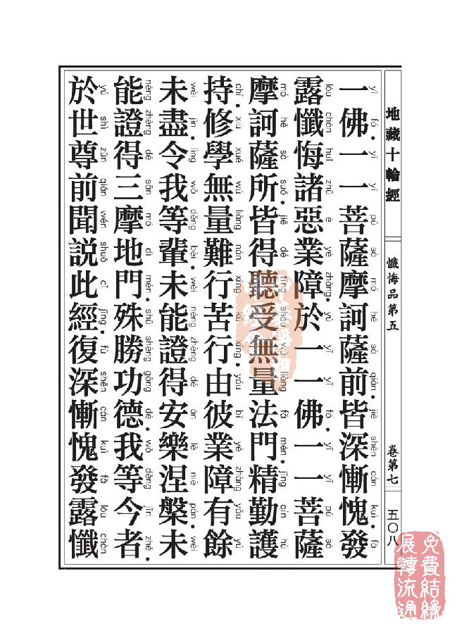 地藏十轮经:忏悔品第五 地藏十轮经:忏悔品第五