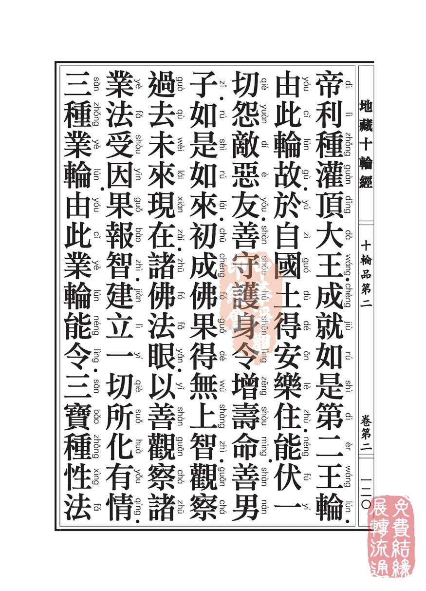 地藏十轮经:十轮品第二 地藏十轮经:十轮品第二