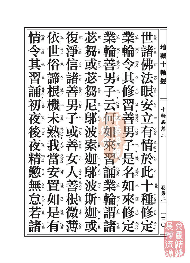 地藏十轮经:十轮品第二 地藏十轮经:十轮品第二