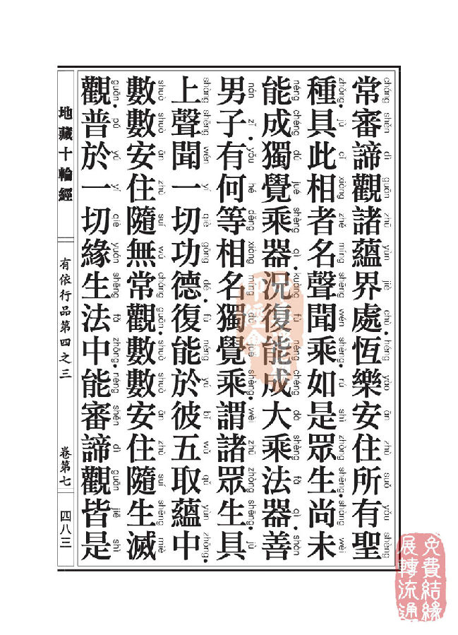 地藏十轮经:有依行品第四之三 地藏十轮经:有依行品第四之三