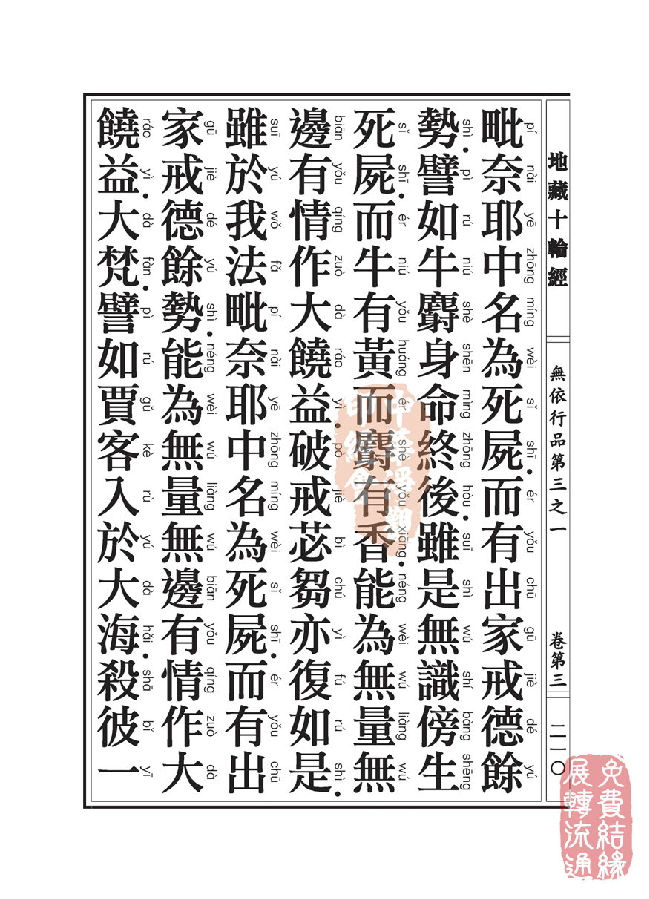 地藏十轮经:无依行品第三之一 地藏十轮经:无依行品第三之一