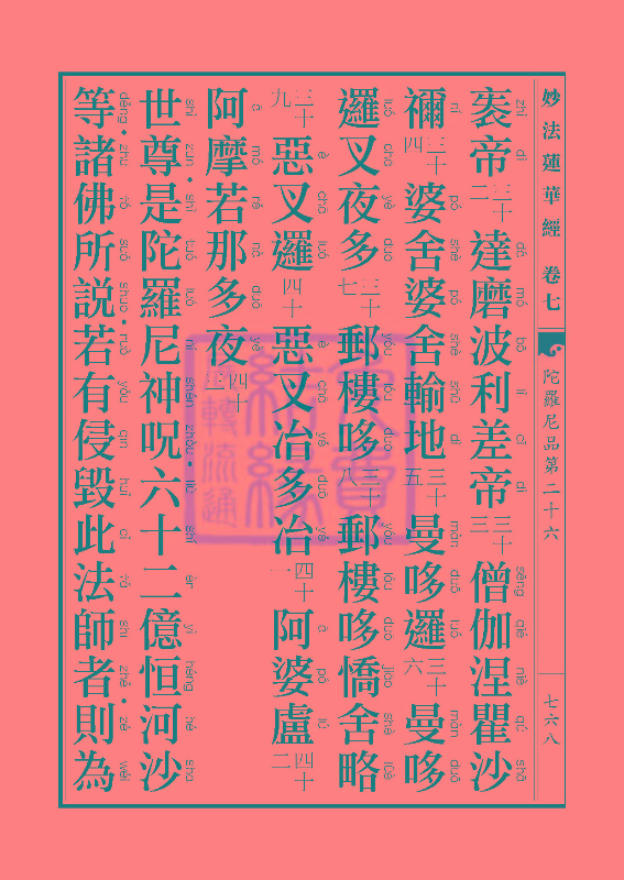 《妙法莲华经》:陀罗尼品第二十六 《妙法莲华经》:陀罗尼品第二十六