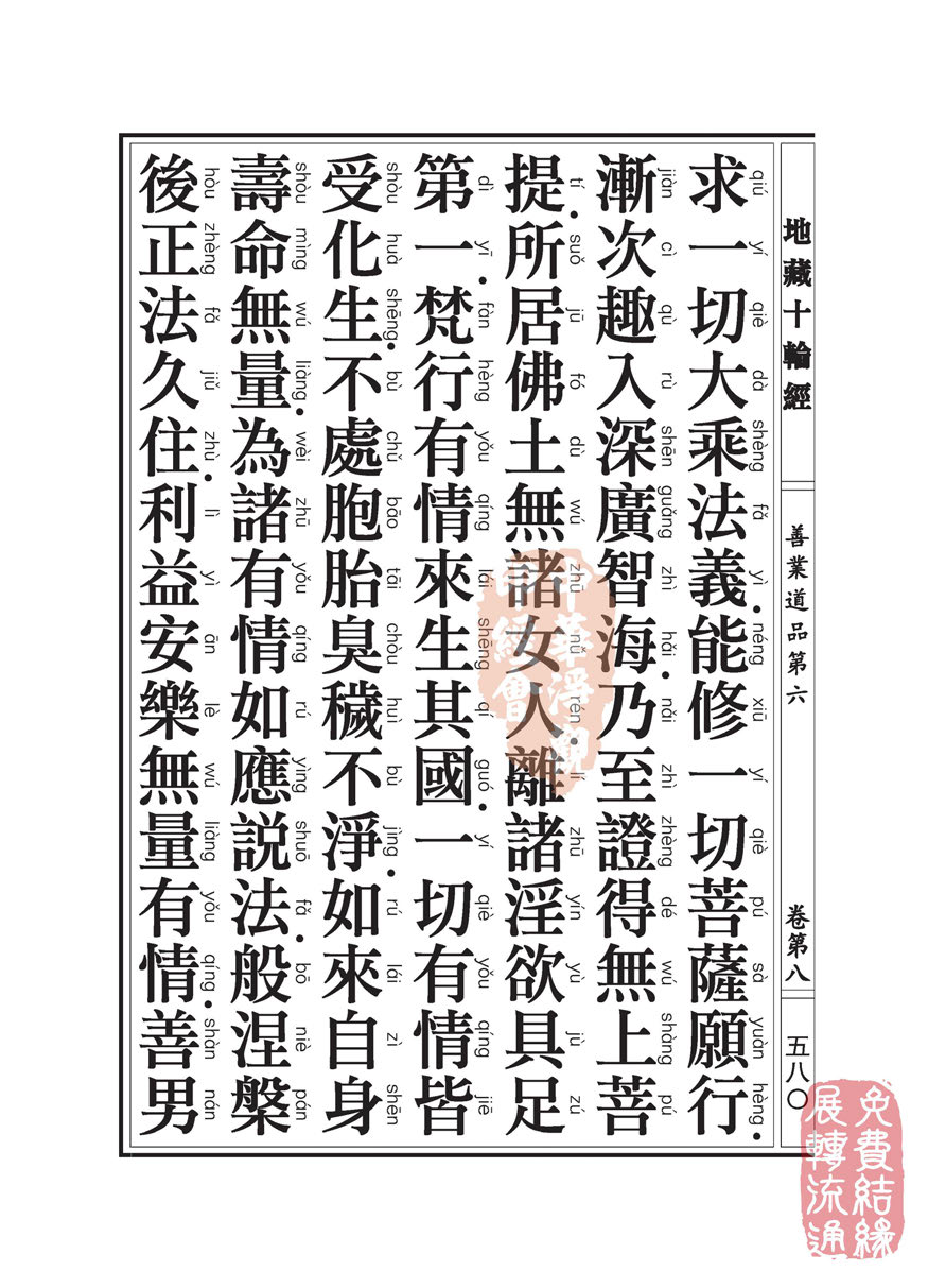地藏十轮经:善业道品第六之一 地藏十轮经:善业道品第六之一